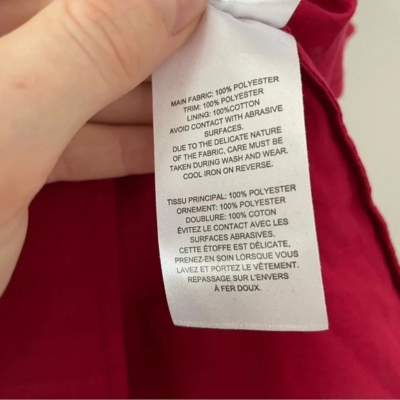 Self Portrait Openwork Lace Eyelet V Neck Dress Red Sz S - Picture 11 of 11